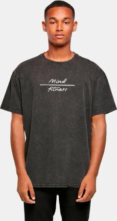 Merchcode Mind Fitness Acid Washed Oversized Tee