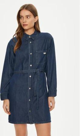 Calvin Klein Jeans Jeanskleid J20J225008 Dunkelblau Regular Fit