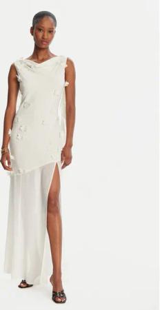 ROTATE Abendkleid 113904857 Écru Slim Fit
