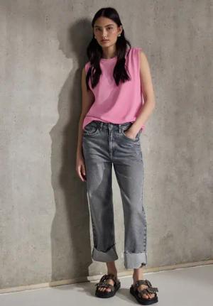 Street One Studio Frauen Silk-Look Top in Pink, Gr: 46