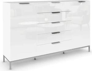 rauch Schubkastenkommode "Kommode Türkommode Sideboard Kombikommode FLIPP mit Glasfront", (Breite 160/180 cm mit 4 Einlegeböden), 2-türig, 5 Schubladen, Soft-Close, Oberboden und Front Glas, 2 Breiten