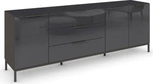 rauch Kombikommode "Kommode Türkommode Sideboard Kombikommode FLIPP mit Glasfront", (Breite 200 cm mit 2 Einlegeböden), 3-türig, 3 Schubladen, Soft-Close-Funktion, Oberboden und Front Glas