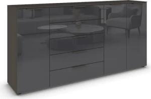 rauch Kombikommode "Kommode Türkommode Sideboard Kombikommode FLIPP mit Glasfront", (Breite 200 cm mit 4 Einlegeböden), 3-türig mit 5 Schubladen und Soft-Close-Funktion sowie Glasfront