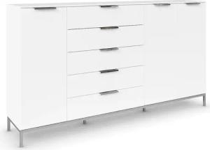 rauch Kombikommode "Kommode Türkommode Sideboard Kombikommode FLIPP", (Breite 200 cm mit 4 Einlegeböden), 3-türig mit 5 Schubladen und Soft-Close-Funktion