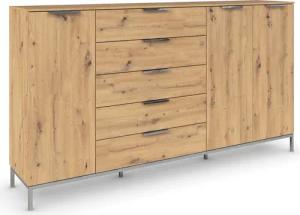 rauch Kombikommode "Kommode Türkommode Sideboard Kombikommode FLIPP", (Breite 200 cm mit 4 Einlegeböden), 3-türig mit 5 Schubladen und Soft-Close-Funktion