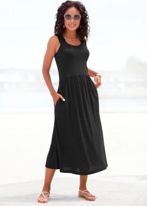 Beachtime Jerseykleid, mit Taschen, knielanges Sommerkleid, Strandkleid, Basic