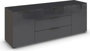 rauch Kombikommode "Kommode Türkommode Sideboard Kombikommode FLIPP mit Glasfront", (Breite 160 cm mit 2 Einlegeböden), 2-türig, 3 Schubladen, Soft-Close-Funktion, Oberboden und Front Glas