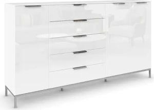 rauch Kombikommode "Kommode Türkommode Sideboard Kombikommode FLIPP mit Glasfront", (Breite 200 cm mit 4 Einlegeböden), 3-türig mit 5 Schubladen und Soft-Close-Funktion sowie Glasfront