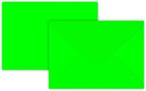 Briefumschläge24Plus Briefumschlag 50 Mini 6 x 9 cm Briefumschläge Visitenkarten größe NEON Grün, 60 x 90 mm Briefumschläge Visitenkarten größe NEON Grün