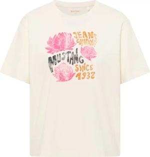 Mustang Damen T-Shirt Style Floris offwhite