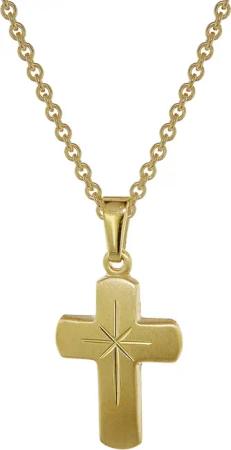 trendor 48610 Kreuz für Kinder Gold 333 mit goldplattierter Silberkette