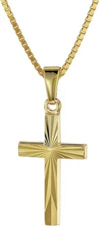 trendor 08508 Kreuz für Kinder Gold 333/8 Karat 18 mm + goldplattierte Kette
