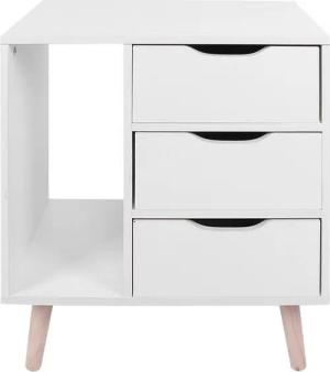 cocosity Nachtkonsole Freistehender Nachttisch, Nachttischschrank mit Schubladen, Weiß, Freistehend, Nachttisch, Nachttisch, Aufbewahrung, Organizer