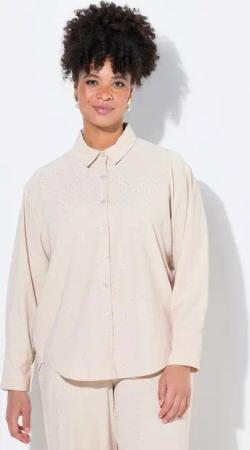 MIAMODA Hemdbluse Bluse oversized allover mit Glitzersteinchen
