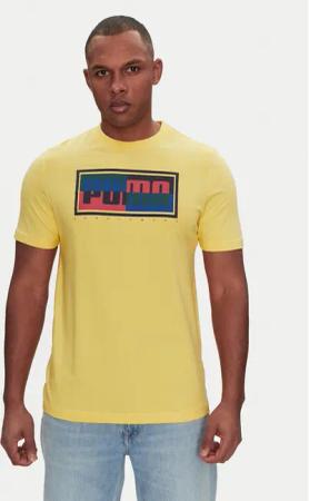 Puma T-Shirt Graphics Box 684827 Gelb Regular Fit
