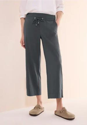 Cecil Damen 7/8 Wide Leg Hose in Grau, Gr: M