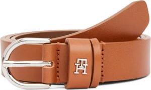 Tommy Hilfiger Ledergürtel "ESSENTIAL EFFORTLESS 2.5 SV", Einfachdornschließe, Metallemblem