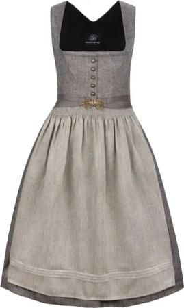 Dirndl Tilda (grau, Gr. 36) von Stockerpoint Heimatgwand Premium für Damen, 100% Leinen