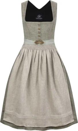 Dirndl Tilda (olive, Gr. 36) von Stockerpoint Heimatgwand Premium für Damen, 100% Leinen