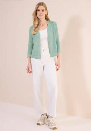 Cecil Damen Offene Ajour-Look Jacke in Grün, Gr: S