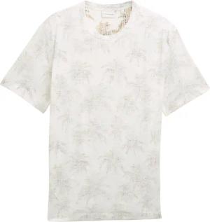 TOM TAILOR Herren T-Shirt mit Palmen-Print, weiß, Palmenprint, Gr. XXXL