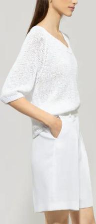 Luisa Cerano - V-Neck-Pullover - Größe 38 - weiß