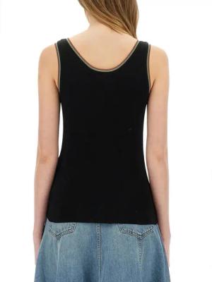 Paul Smith - Ribbed Black Cotton Tank Top - Größe S - schwarz