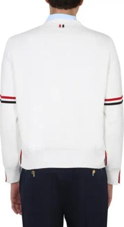 Thom Browne - V-Neck Cardigan - Größe 5 - weiß