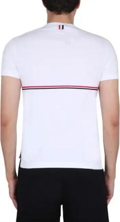 Thom Browne - Rwb Stripe T-Shirt - Größe 4 - weiß