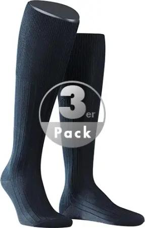 Falke Herren Kniestrümpfe blau Baumwolle & Mix unifarben