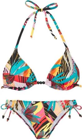 Bruno Banani Triangel-Bikini Onyx (Set) mit Perlen-Accessoires