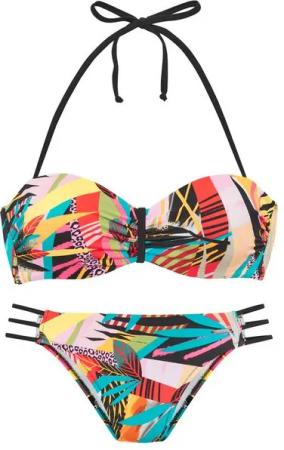Bruno Banani Bügel-Bandeau-Bikini Onyx (Set) mit kontrastfarbigen Details