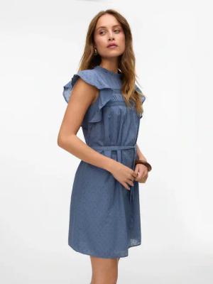 Vero Moda Minikleid "VMTRINE SL SHORT LACE DRESS WVN GA NOOS"