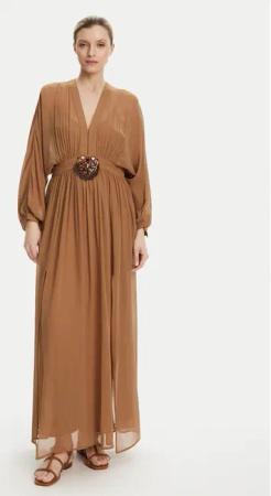 Luisa Spagnoli Abendkleid Paiolo 541815 Braun Regular Fit