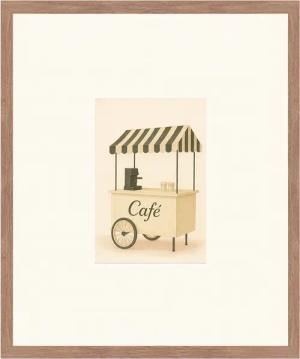 Liv Corday Wandbild CAFÉ À LA RUE mit Rahmen