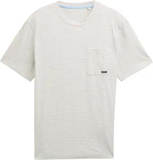 TOM TAILOR Herren T-Shirt mit Brusttasche, weiß, Meliert, Gr. XXL