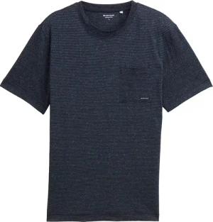 TOM TAILOR Herren T-Shirt mit Brusttasche, blau, Meliert, Gr. M