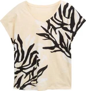 TOM TAILOR Damen Plus Size - T-Shirt mit Print, beige, Uni, Gr. 52