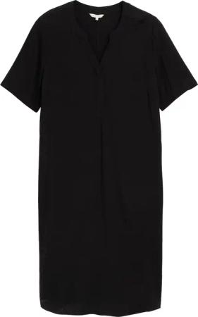 TOM TAILOR Damen Plus Size - Midi-Kleid aus Viskose, schwarz, Uni, Gr. 50