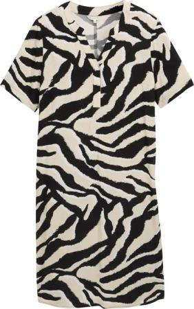 TOM TAILOR Damen Plus Size - Midi-Kleid aus Viskose, braun, Animalprint, Gr. 46