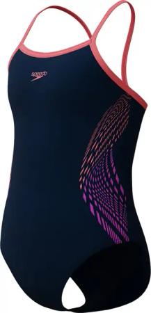 Speedo - Plastisol Placement Thinstrap Badeanzug Mädchen coral sands