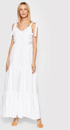 Fracomina Sommerkleid FP22SD3012W40001 Weiß Regular Fit