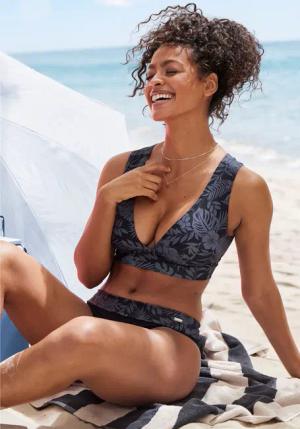 VENICE BEACH Bikini-Hose Damen schwarz bedruckt Gr.40