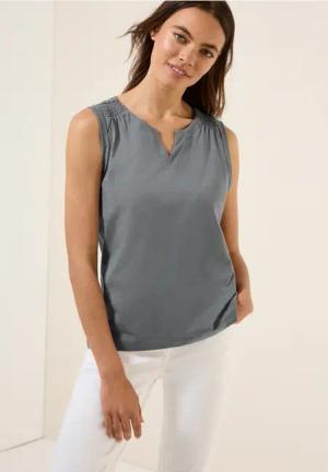 Cecil Damen Top in Unifarbe in Grau, Gr: XXL