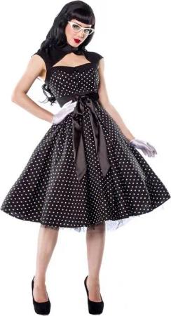 Atixo A-Linien-Kleid 50er Jahre Pin Up Rockabilly Kleid Retro Tanzkleid Retrokleid dots