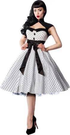 Atixo A-Linien-Kleid 50er Jahre Pin Up Rockabilly Kleid Retro Tanzkleid Retrokleid dots