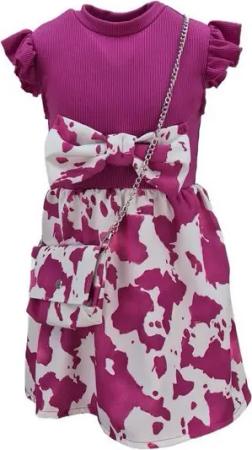 Girls Fashion Sommerkleid Mädchen Kleid Sommerkleid mit Tasche, K9286e