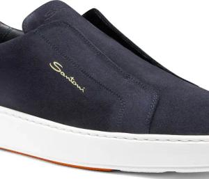 Santoni Low-Top Sneaker - Men's suede sneaker - Gr. UK_5 - in Weiß - für Damen