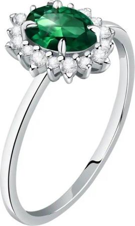 Live Diamond Diamantring, Smaragd (synthetisch), Lab Grown
