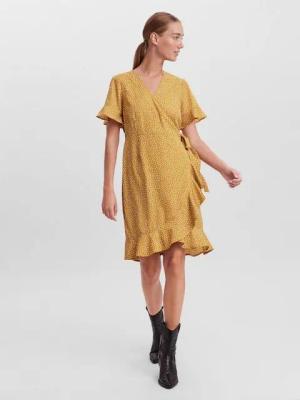 Vero Moda Shirtkleid Kurzes Wickel mit Rüschen VMHENNA (kurz) VMHENNA 2/4 WRAP FRILL DRESS NOOS